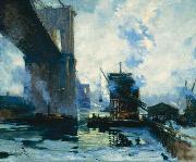 Jonas Lie Morning on the River Germany oil painting artist